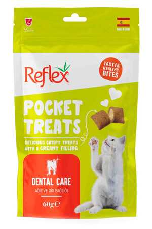 REFLEX - Reflex Pocket Treats Ağız ve Diş Sağlığı Yetişkin Kedi Ödül Maması 60gr