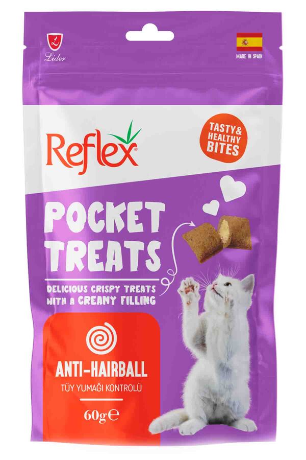 Reflex Pocket Treats Tüy Yumağı Kontrolü Yetişkin Kedi Ödül Maması 60gr