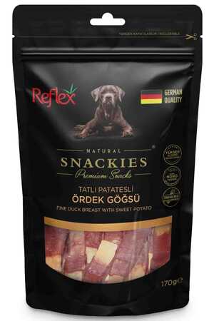 Reflex Snackies Tatlı Patatesli Ördek Göğsü Köpek Ödül Maması 170gr - Thumbnail