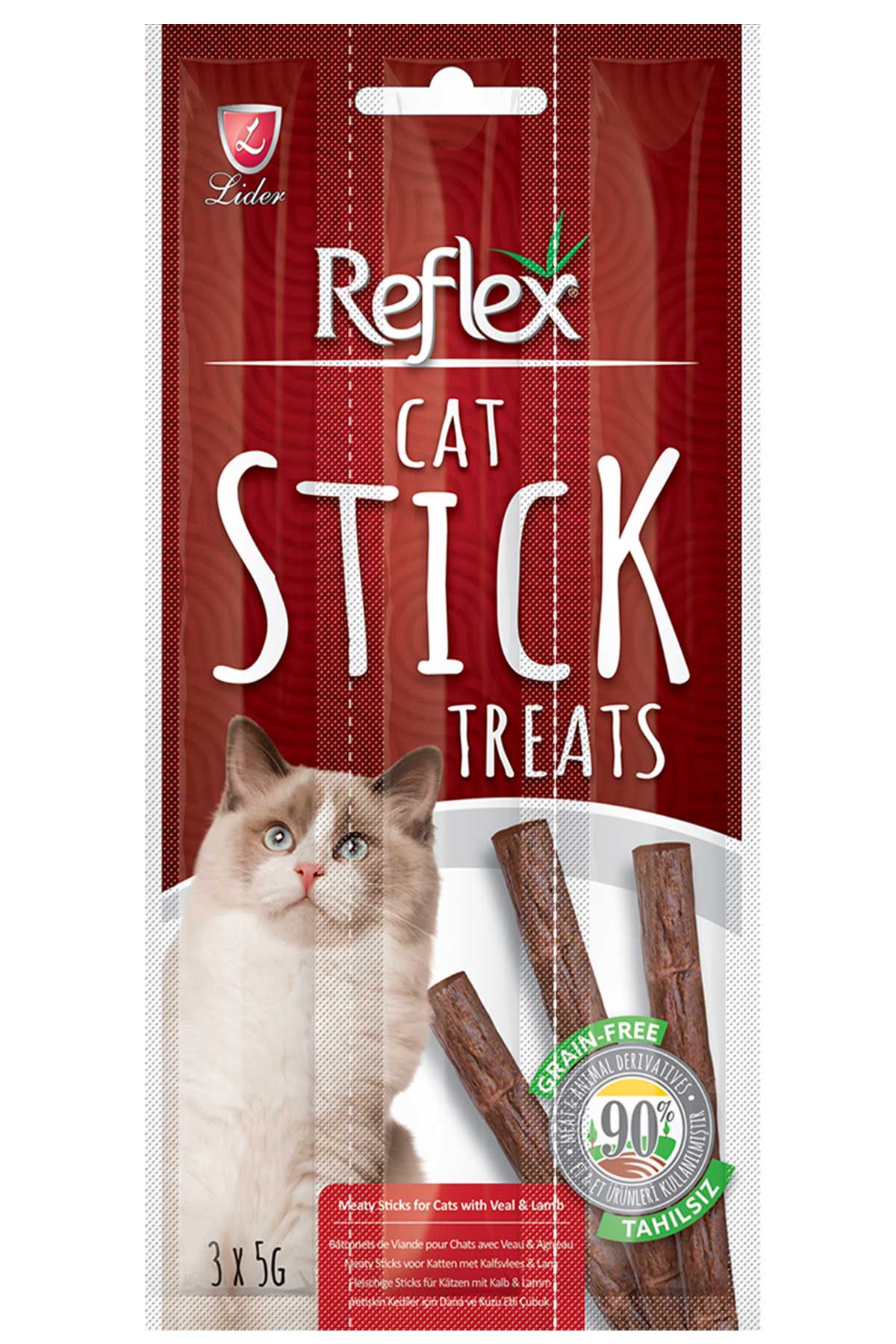 Reflex Stick Biftek ve Kuzu Kedi Ödül Çubuğu 3x5gr
