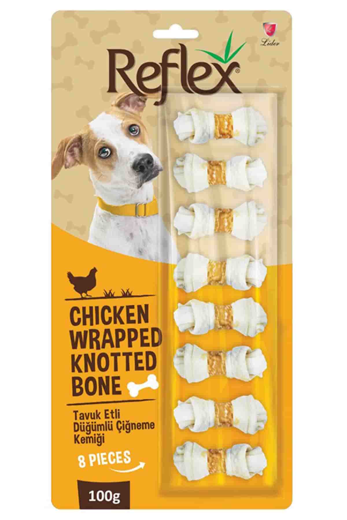 Reflex Tavuk Etli Düğümlü Köpek Ödül Kemiği 100gr 8li 