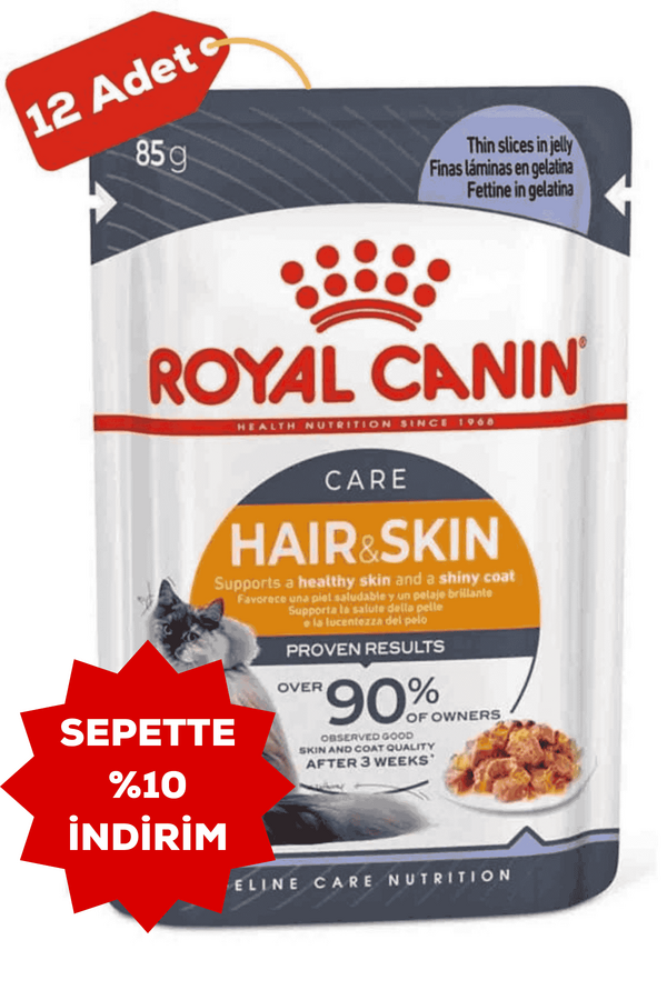 Royal Canin Hair & Skin Jöleli Kedi Konservesi 12x85gr 12li