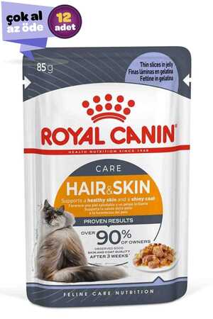 ROYAL CANIN - Royal Canin Hair & Skin Jöleli Kedi Konservesi 12x85gr (12li)
