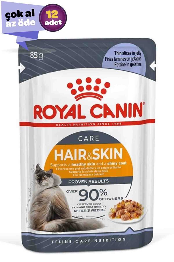 Royal Canin Hair & Skin Jöleli Kedi Konservesi 12x85gr (12li)