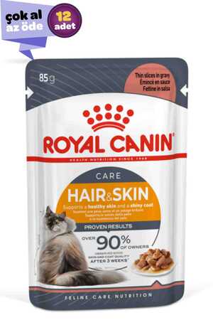 Royal Canin Hair&Skin Gravy Kedi Konservesi 12x85gr (12li) - Thumbnail