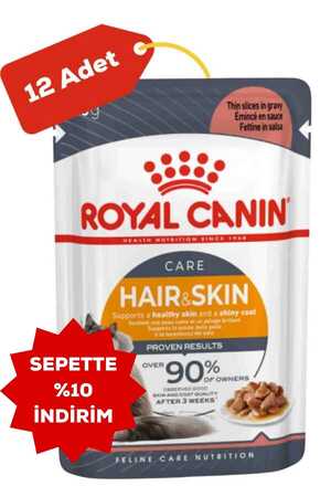Royal Canin Hair&Skin Gravy Kedi Konservesi 12x85gr 12li - Thumbnail