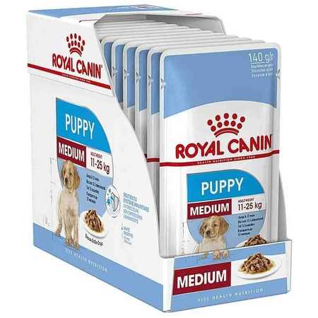 ROYAL CANIN - Royal Canin Orta Irk Yavru Köpek Konservesi 10x140gr