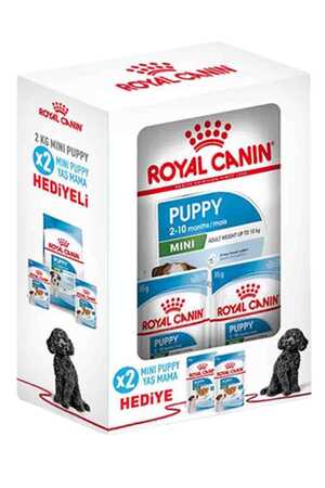 ROYAL CANIN - Royal Canin Mini Puppy Küçük Irk Yavru Köpek Maması 2kg + 2 Adet Yaş Mama 85gr HEDİYE!