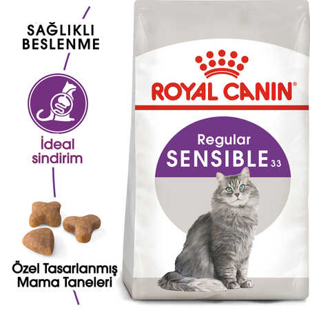Royal Canin Sensible 33 Hassas Sindirim Sistemi olan Kediler İçin Yetişkin Kedi Maması 4kg - Thumbnail