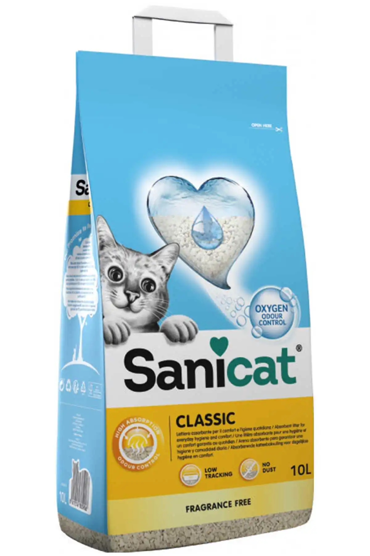 SANICAT - Sanicat Classic Oksijen Kontrollü Emici Özellikli Kedi Kumu 10lt