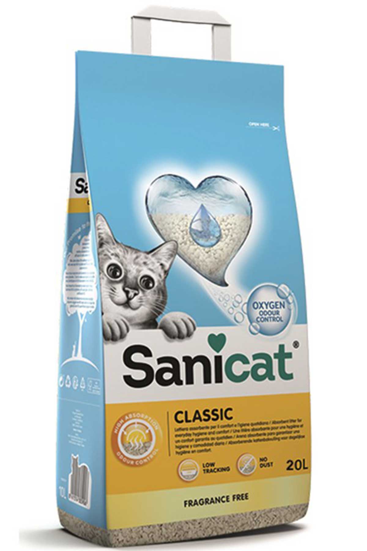 Sanicat Classic Oksijen Kontrollü Emici Özellikli Kedi Kumu 20lt