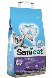 SANICAT - Sanicat Classic Oksijen Kontrollü Koku Emici Özellikli Lavantalı Kedi Kumu 10lt