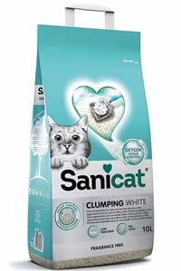 SANICAT - Sanicat Clumping White Kokusuz Hızlı Topaklanan Beyaz Kedi Kumu 10lt