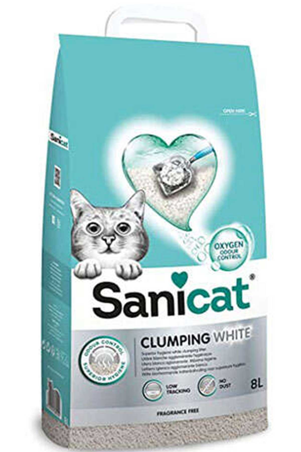 Sanicat Clumping White Oksijen Kontrollü Kedi Kumu 8lt