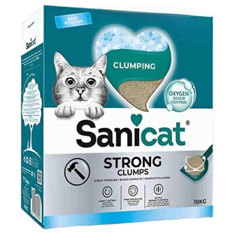 Sanicat Strong Clumps Ekstra Güçlü İnce Taneli Kedi Kumu 10kg