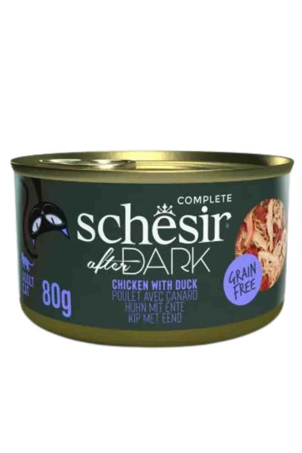 Schesir After Dark Sos İçinde Tavuklu ve Ördekli Yetişkin Kedi Konservesi 80 gr