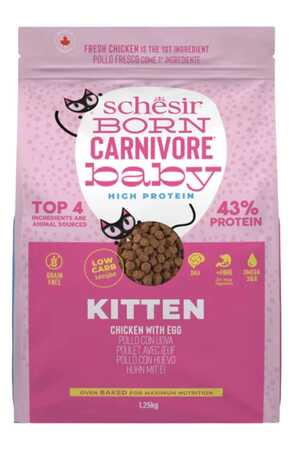 Schesir Born Carnivore Baby Tavuklu ve Yumurtalı Yavru Kedi Maması 1,25kg - Thumbnail