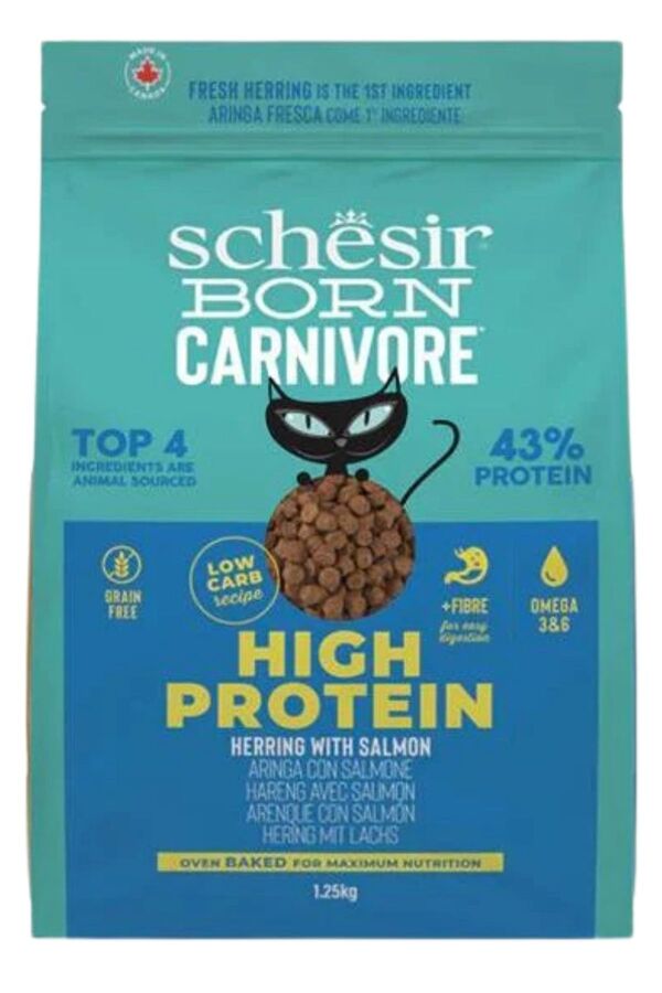 Schesir Born Carnivore Somonlu ve Ringa Balıklı Yetişkin Kedi Maması 1,25kg