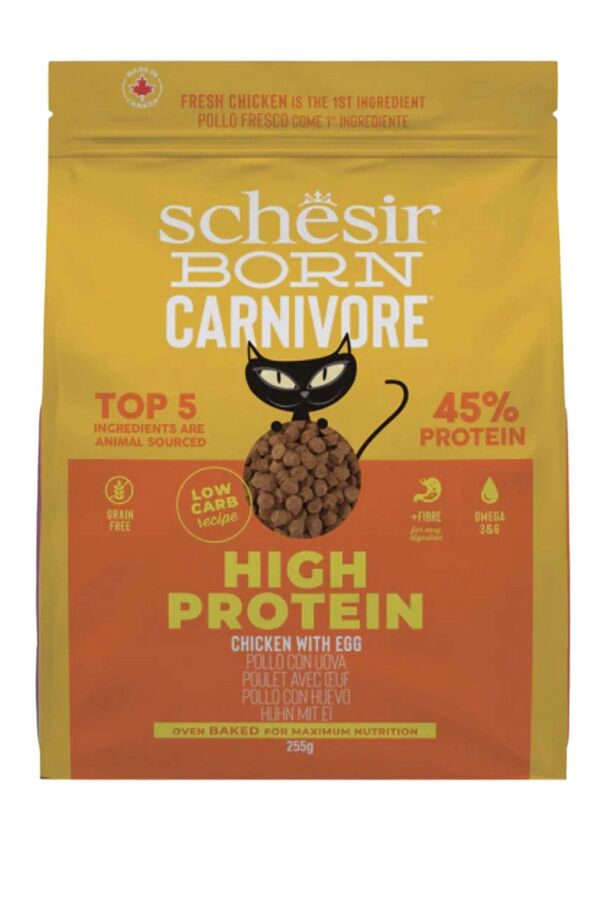 Schesir Born Carnivore Tavuk ve Yumurtalı Yetişkin Kedi Maması 255gr