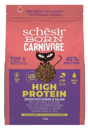 SCHESIR - Schesir Born Carnivore Tavuklu Somonlu ve Ringa Balıklı Yetişkin Kedi Maması 1,25kg