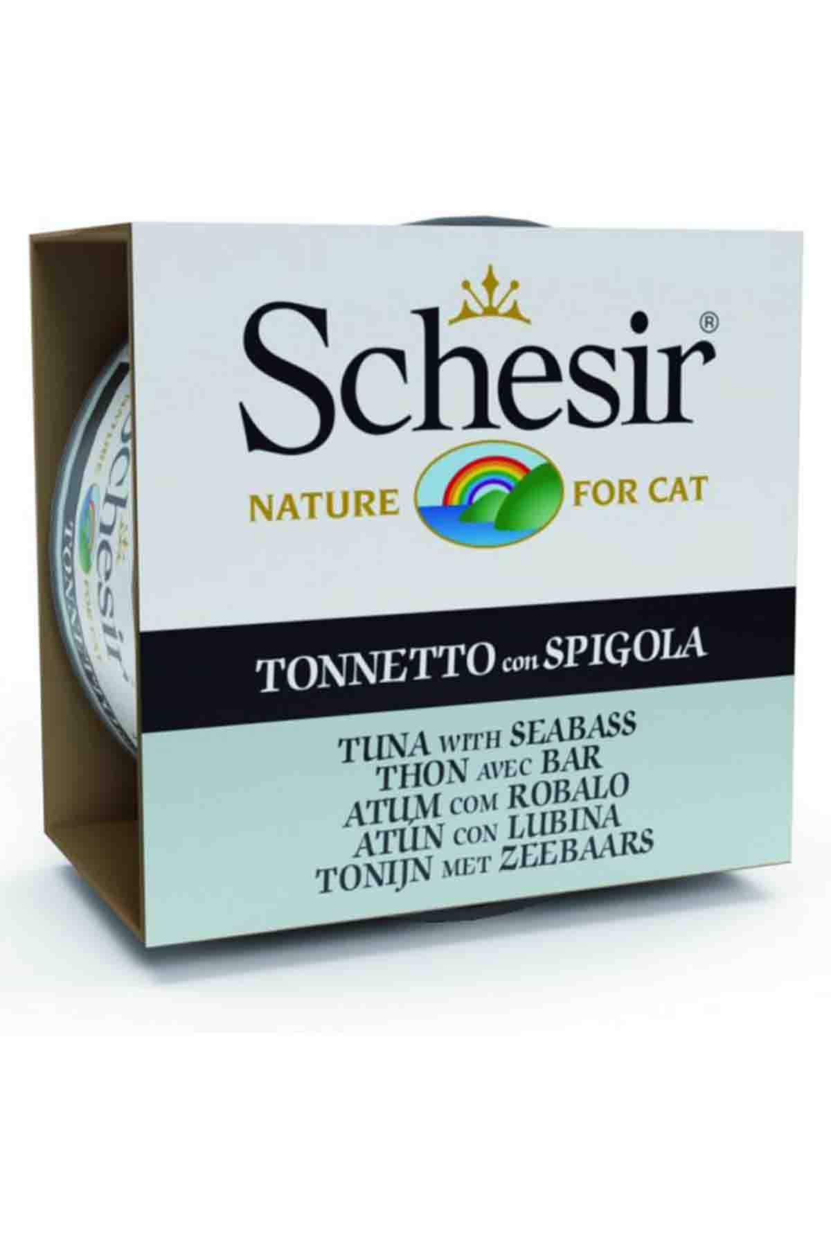 Schesir Cat Jelly Ton Balıklı ve Levrekli Balıklı Yetişkin Kedi Konservesi 85gr