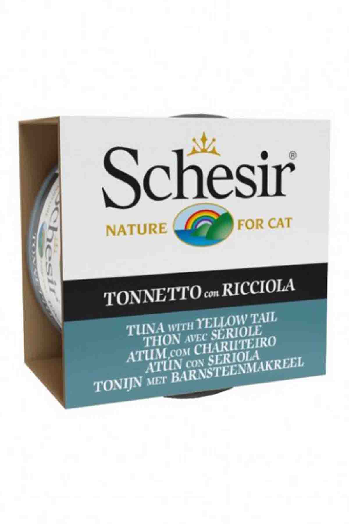 Schesir Cat Jelly Ton Balıklı ve Sarı Kuyruk Balıklı Yetişkin Kedi Konservesi 85gr