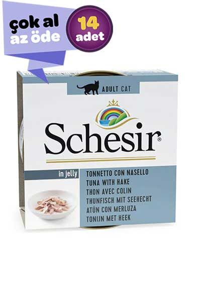 Schesir Jöle İçinde Tuna ve Barlam Balıklı Yetişkin Kedi Konservesi 14x85gr (14lü)