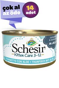 SCHESIR - Schesir Kitten Ton Balıklı ve Aloeveralı Yavru Kedi Konservesi 14x85gr (14lü)