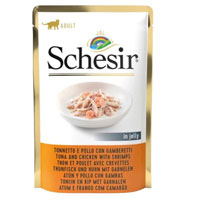 SCHESIR - Schesir Pouch Jelly Tavuklu Karidesli Kıyılmış Yaş Kedi Maması 85 gr