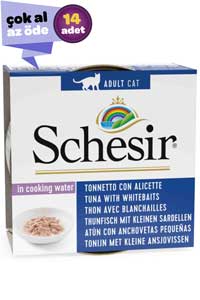 Schesir Ringa Balığı ve Pirinçli Naturel Kedi Konservesi 14x85gr (14lü)