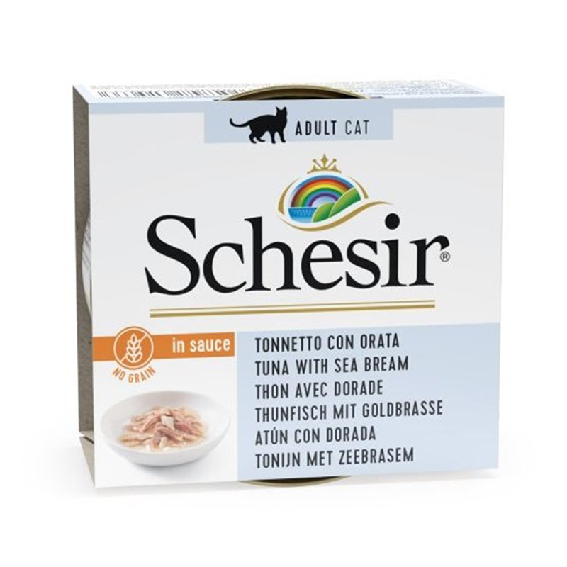 Schesir Sos İçinde Ton Balıklı ve Çipuralı Yetişkin Kedi Konservesi 70 Gr