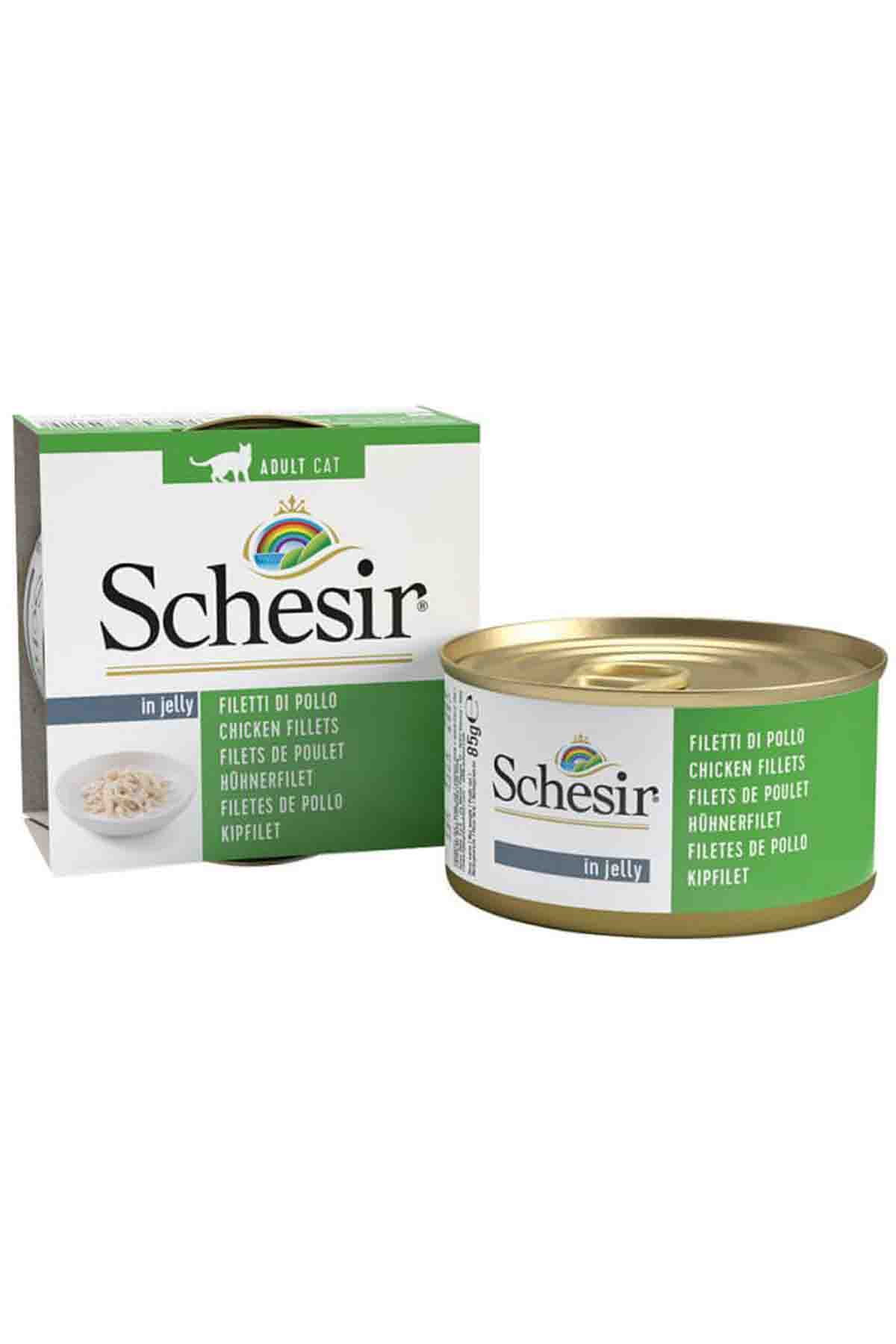 Schesir Tavuk Fileto Doğal Soslu Yetişkin Kedi Konservesi 85gr