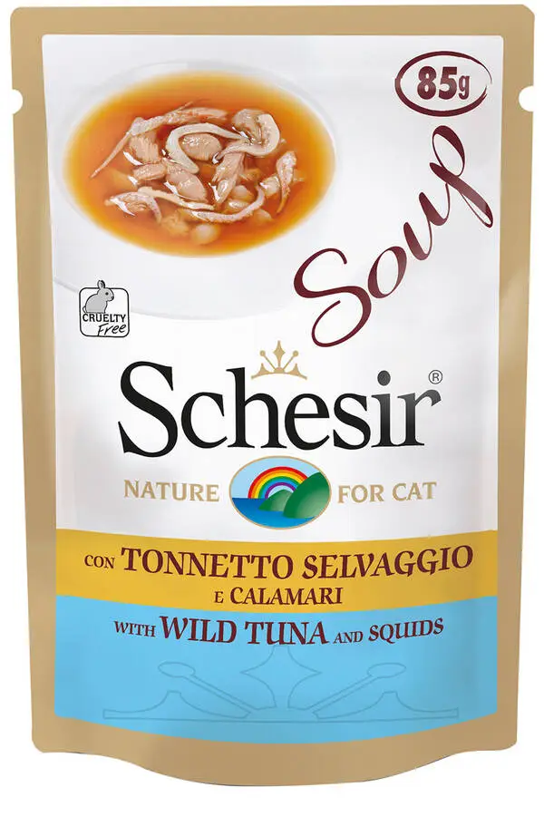 SCHESIR - Schesir Ton Balığı ve Kalamarlı Tamamlayıcı Yetişkin Kedi Çorbası 85gr