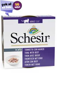 Schesir Ton Balık ve Sığır Etli Jöleli Kedi Konservesi 14x85gr (14lü)