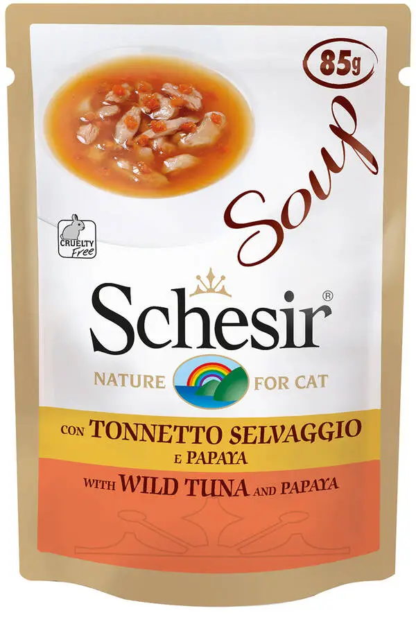 Schesir Ton Balıklı Papayalı Tamamlayıcı Yetişkin Kedi Konservesi 85gr
