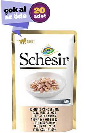 SCHESIR - Schesir Ton Balıklı ve Somonlu Yetişkin Kedi Konservesi 20x85gr (20li)