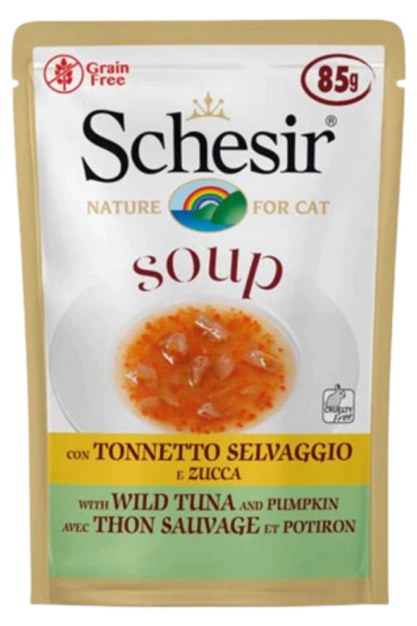 Schesir Yetişkin Kediler için Yabani Ton Balıklı ve Balkabaklı Kedi Çorbası 85gr