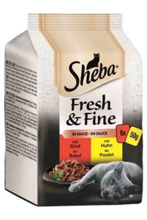 SHEBA - Sheba Pouch Fresh&Fine Sığır Etli Tavuklu Yetişkin Kedi Konservesi 6x50gr