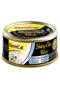 GimCat Shinycat Kıyılmış Ton Balıklı ve Ançüezli Kedi Konservesi 70gr