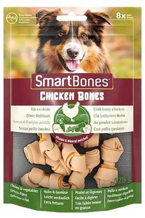 SmartBones Küçük Irk Köpekler için Tavuklu Ödül Kemiği 128gr (8li) - Thumbnail