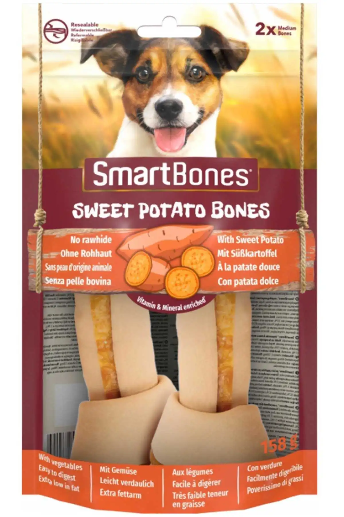 Smartbones Orta Irk Köpekler için Tatlı Patatesli Ödül Kemiği (2li) 158gr - Thumbnail