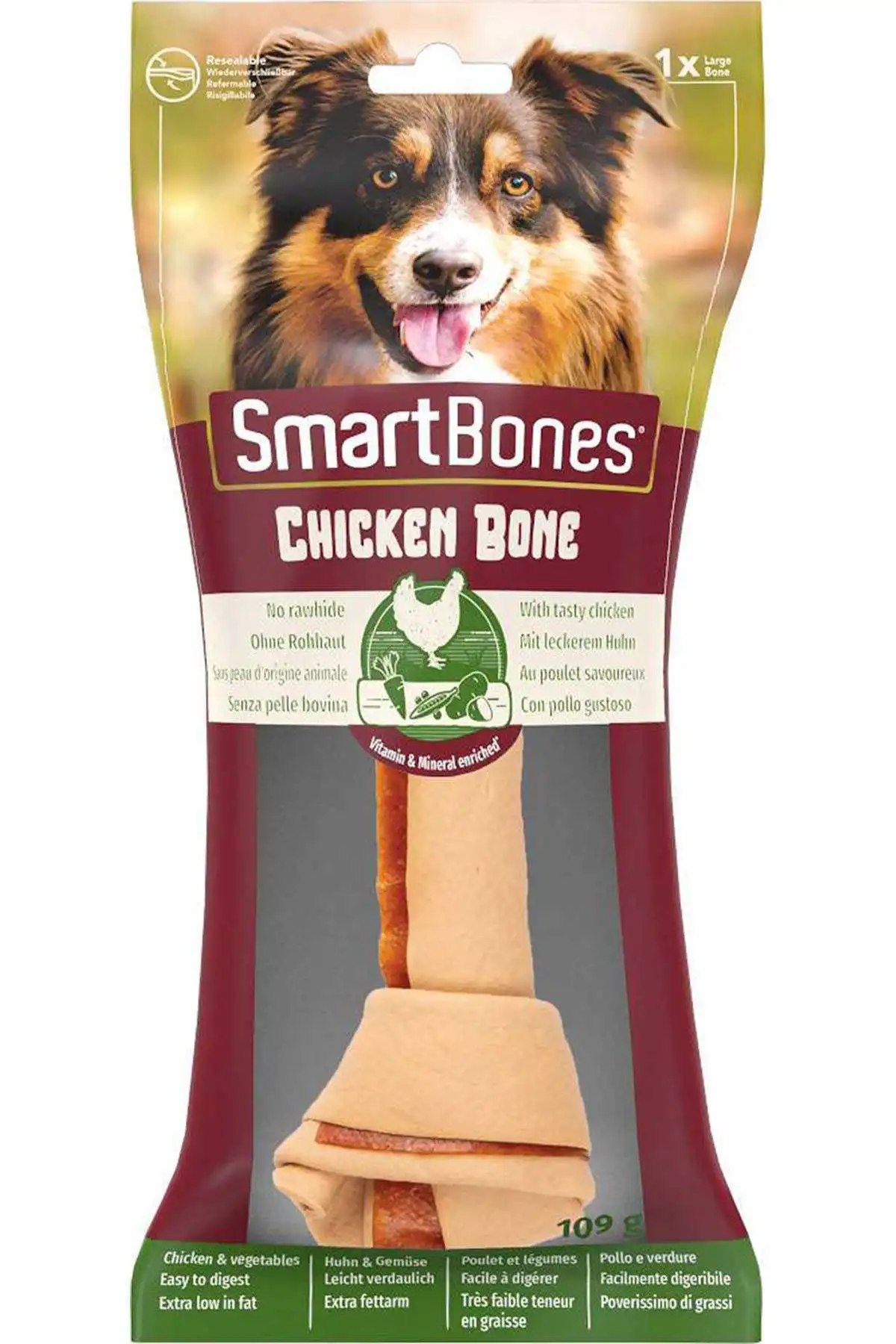 SmartBones Büyük Irk Köpekler için Tavuklu Ödül Kemiği 109gr