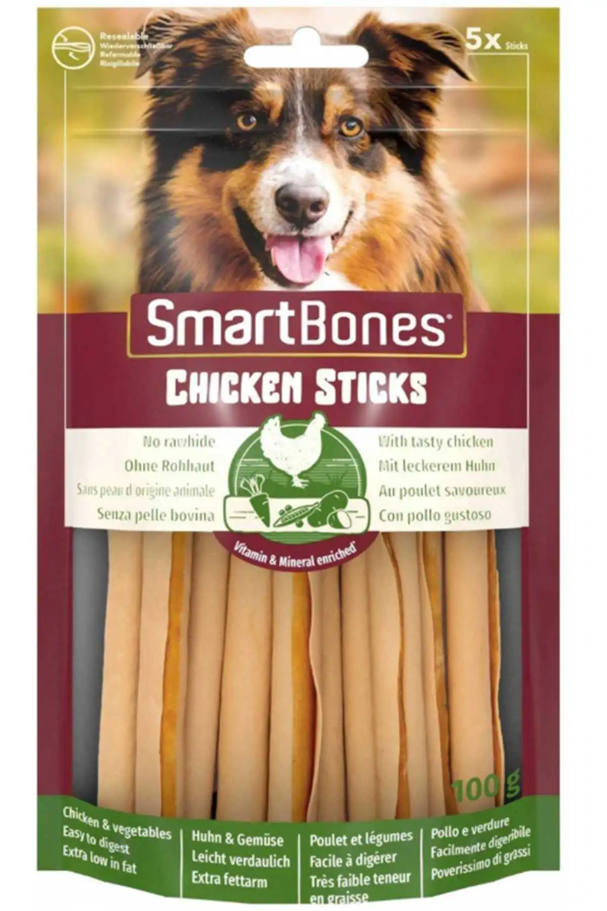 SmartBones Tavuklu Stick Köpek Ödül Çubuğu (5li) 100gr