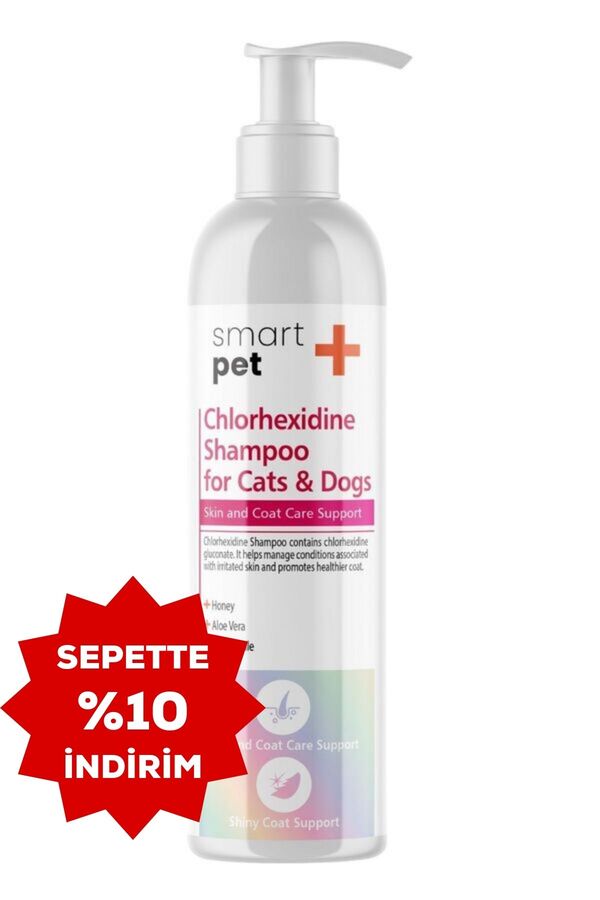Smartpet + Clorhexidine Kaşıntı ve Tahriş Giderici Kedi ve Köpekler İçin Şampuan 250ml