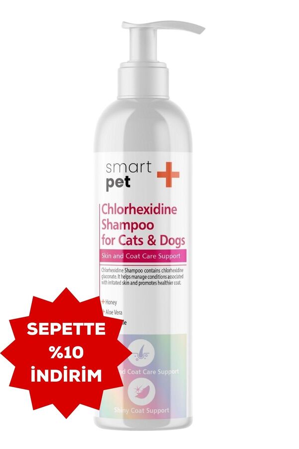 Smartpet + Clorhexidine Kaşıntı ve Tahriş Giderici Kedi ve Köpekler İçin Şampuan 250ml