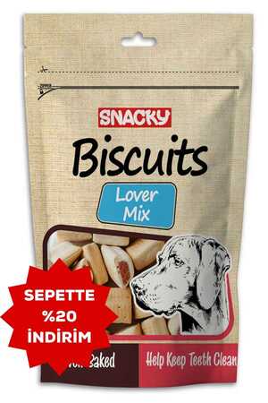 Snacky Lover Mix Köpek Ödül Bisküvisi 200gr - Thumbnail