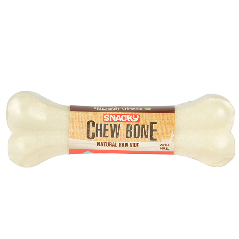 Snacky Chew Bone Sütlü Beyaz Çiğneme Kemiği 80gr 15cm