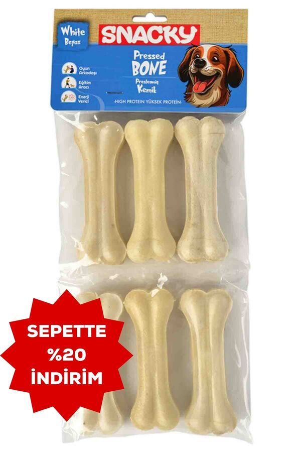 Snacky Beyaz Köpek Çiğneme Kemiği 10cm 6lı