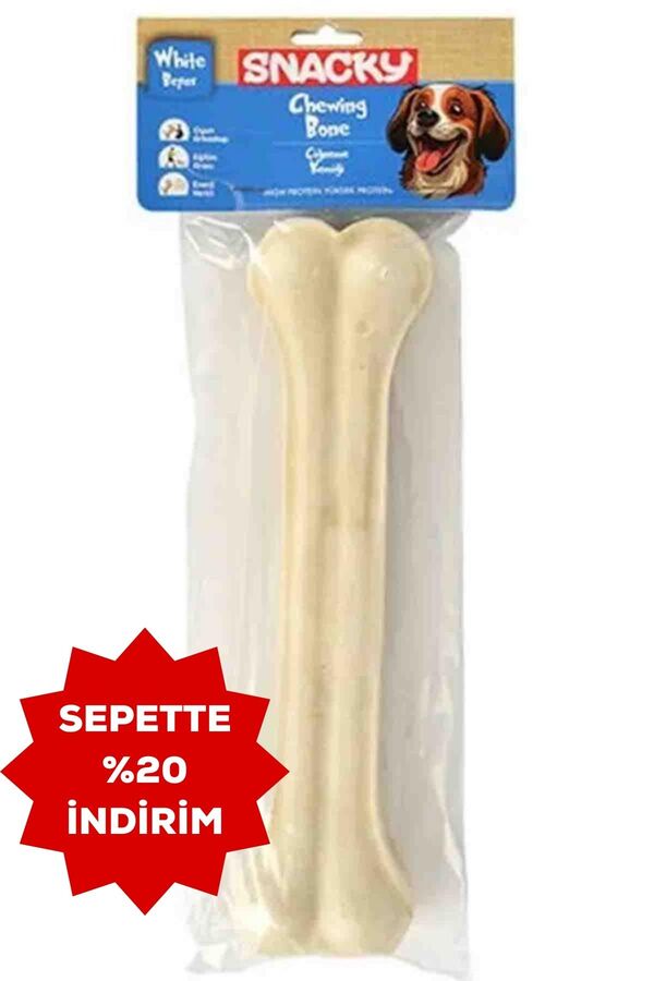 Snacky Beyaz Köpek Çiğneme Kemiği 25cm