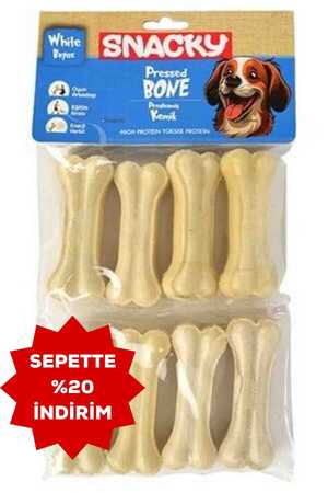 Snacky Beyaz Köpek Çiğneme Kemiği 7,5cm 8li - Thumbnail
